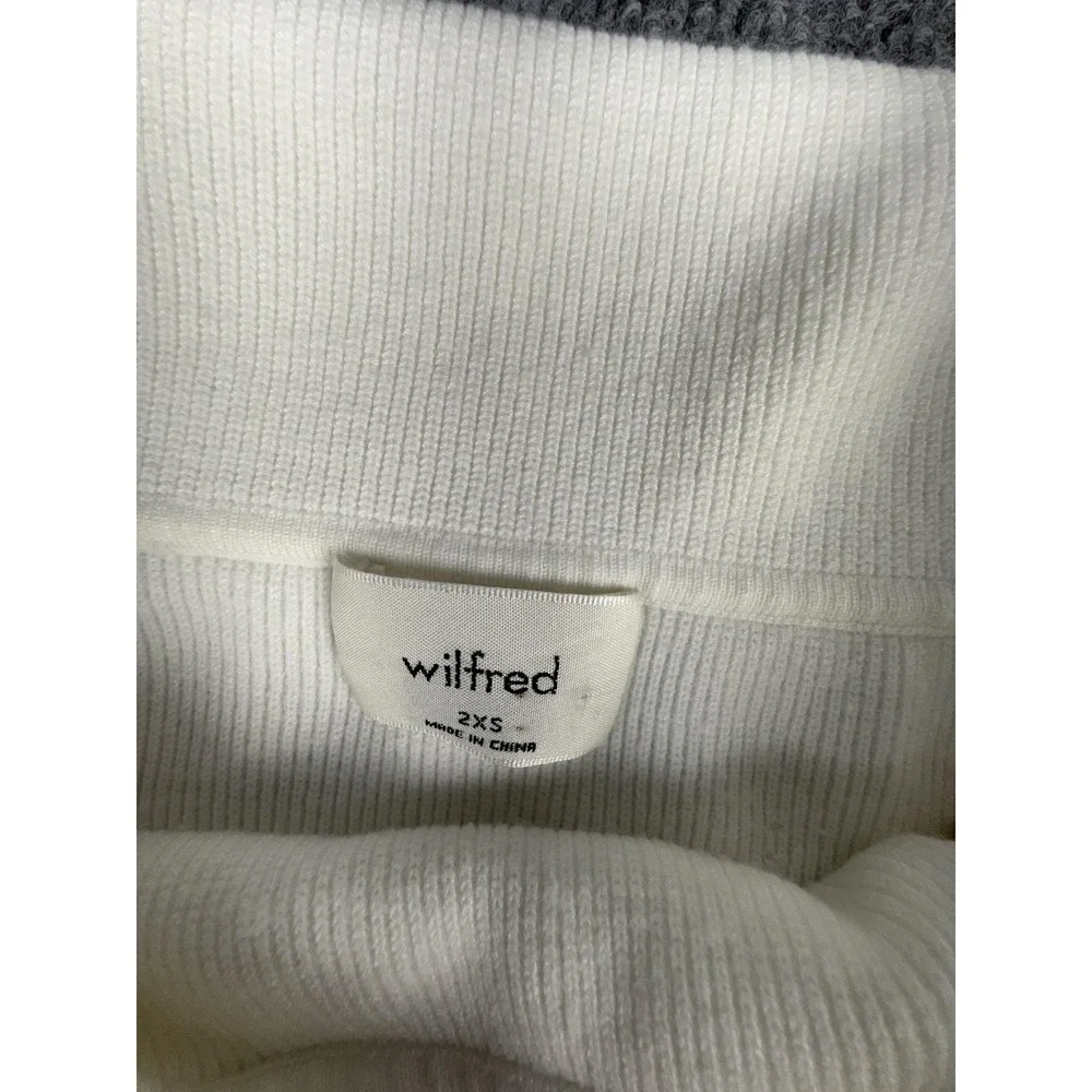 Wilfred‎ Sweater Womens 2XS White Boatneck Ribbed Knit Long Sleeve Slim Top